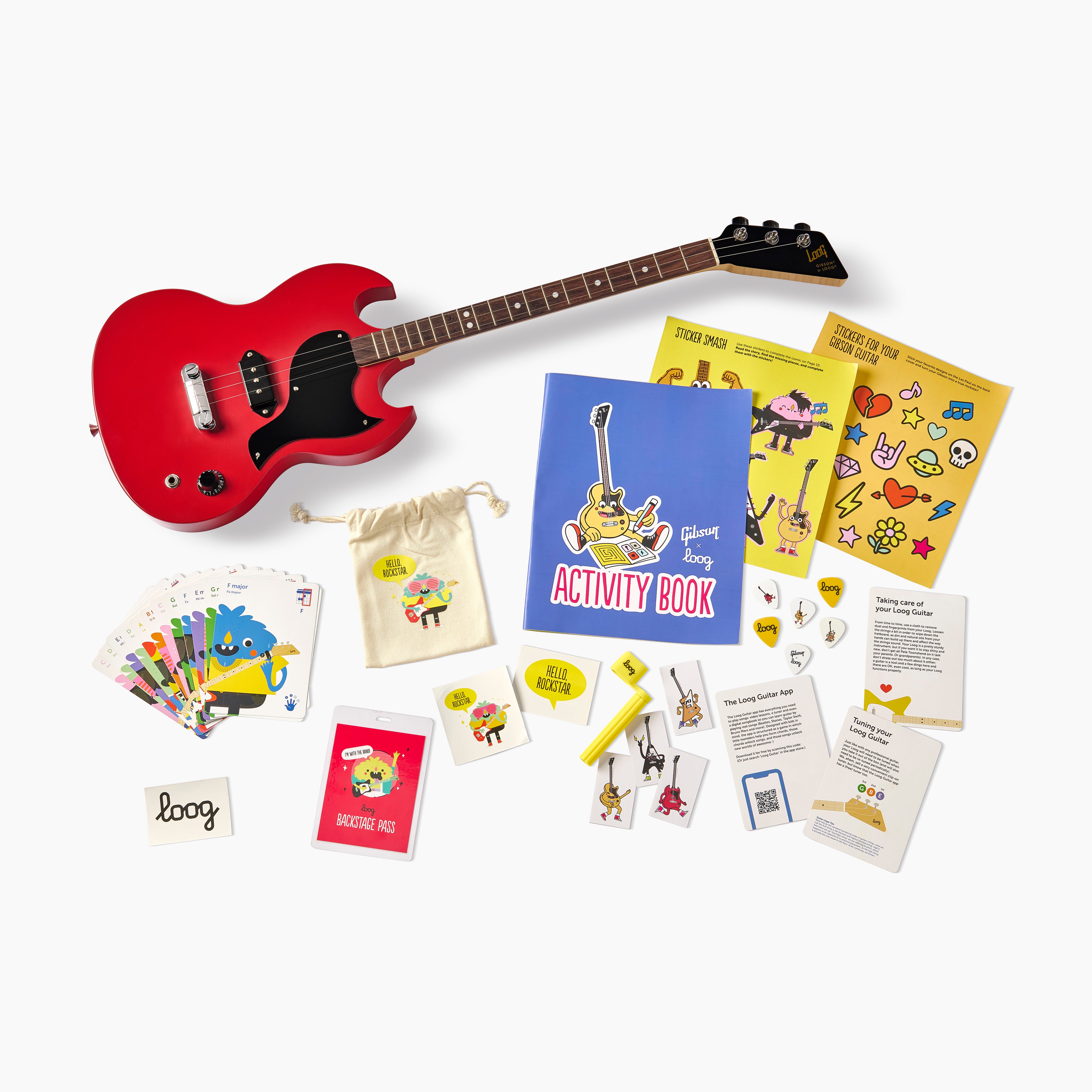 Gibson x Loog SG Cardinal Red + 専用ストラップ Gibson x Loog SG – Loog Guitars Canada